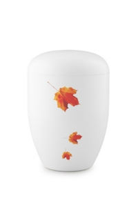 Urnen im online Shop: Biourne wei Herbstlaub Design Fall in Leaves sofort verfgbar.