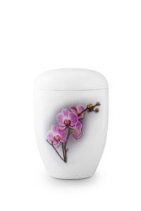 Urnen im online Shop: Weie Urne Klavierlack Orchidee sofort verfgbar.