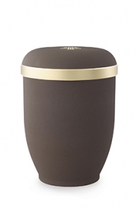 Urnen im online Shop: FriedWald Naturstoffurne Samtton Caf, Goldrand antikgold sofort verfgbar.