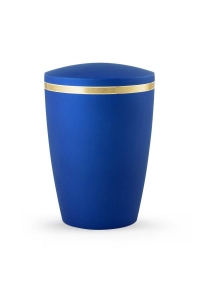 Urnen im online Shop: Design Urne blau schimmernd Goldstreifen sofort verfgbar.