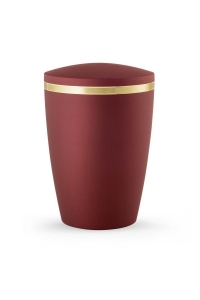 Urnen im online Shop: Design Urne rot schimmernd Goldstreifen sofort verfgbar.