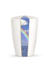 Urnen im online Shop: Urne wei Perlmutt Firmament Regenbogen sofort verfgbar.