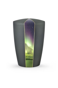 Urnen im online Shop: Urne Anthrazit grau Firmament Polarleuchten sofort verfügbar.